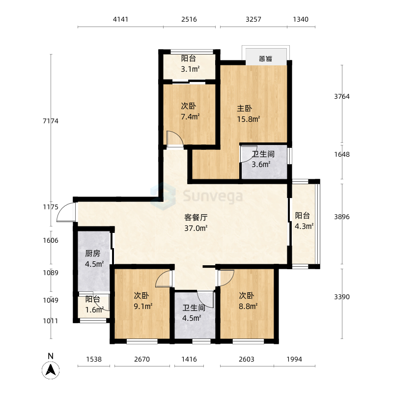 0平方米户型信息4室2厅2卫1厨楼盘名称绿都城