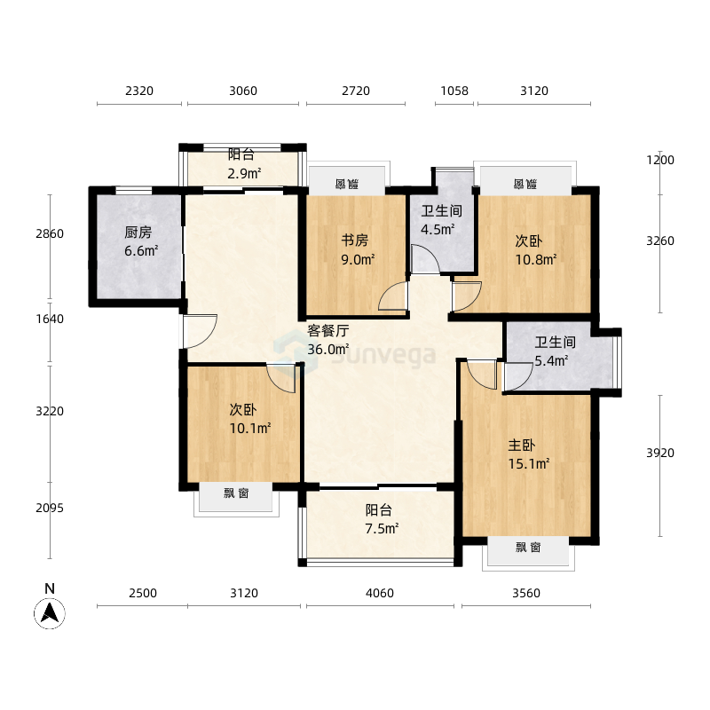 茂名时代尚品4室2厅2卫1厨 | 142.0m05广东省 / 茂名市