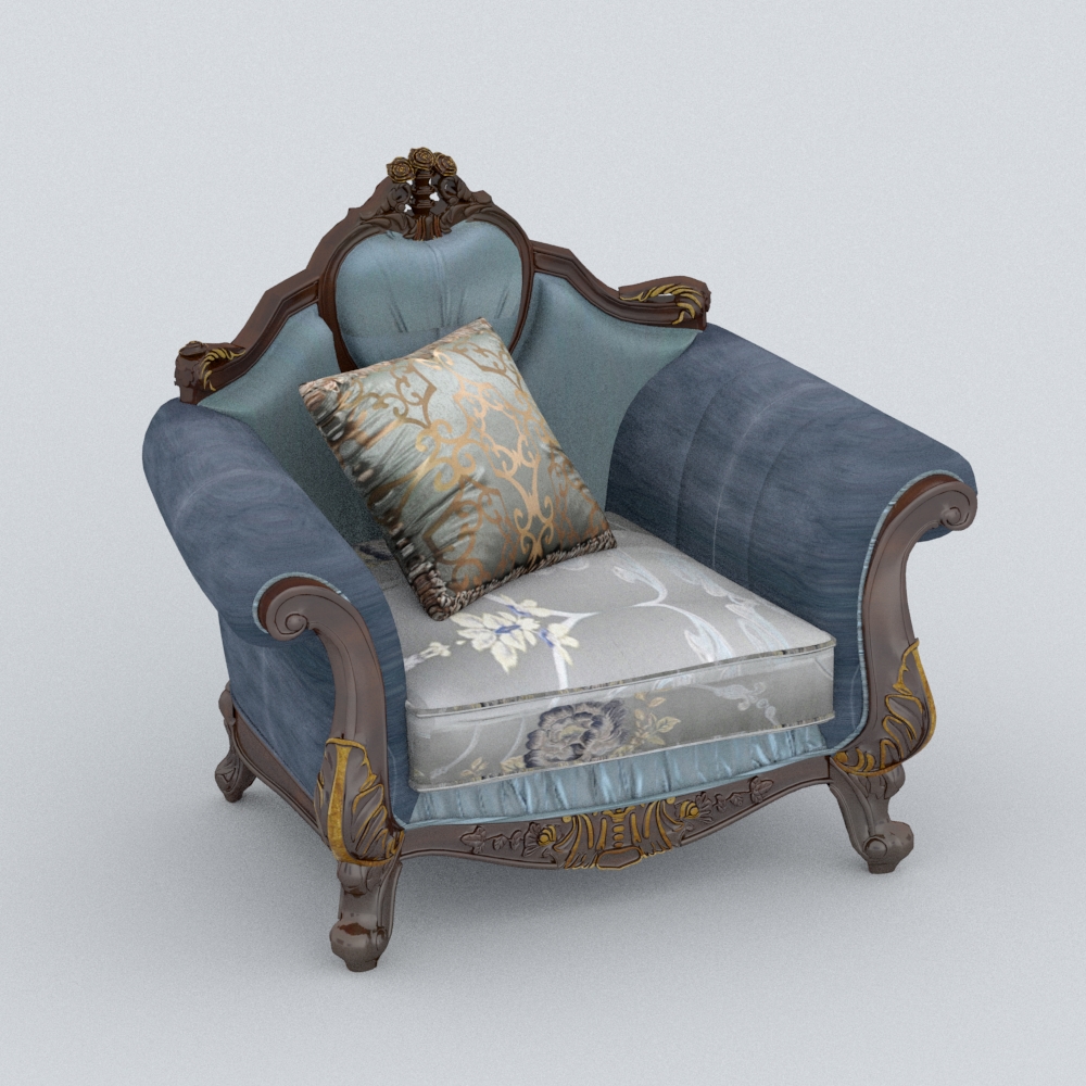 欧式布艺单人沙发