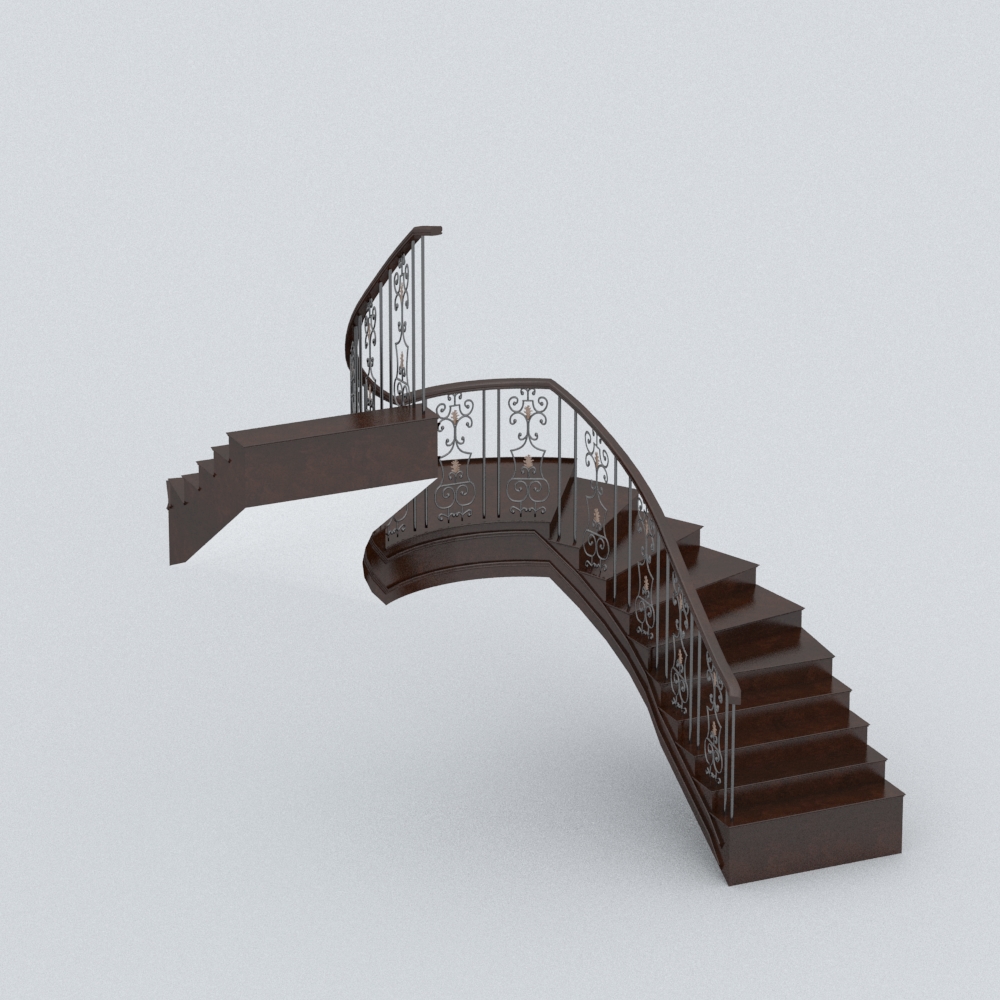 美式实木转角楼梯