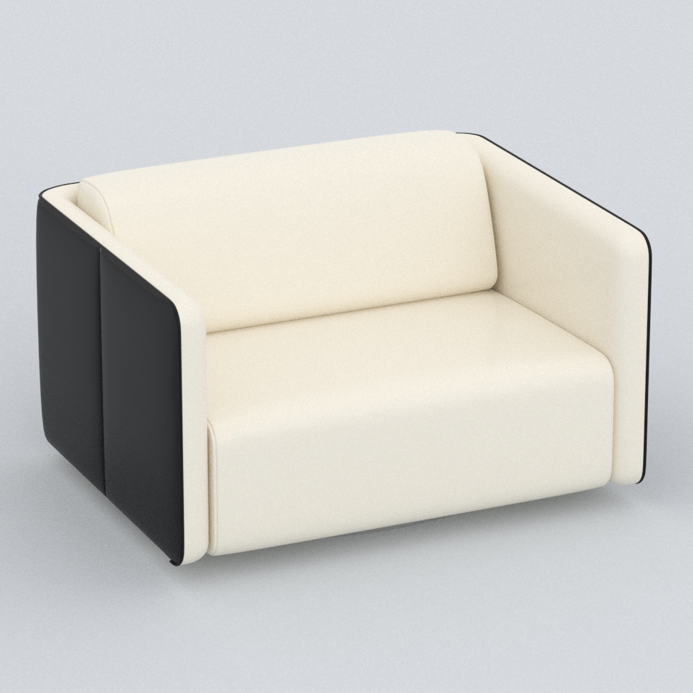 现代皮艺单人沙发模型素材-现代白色单人沙发皮艺模型-三维家模型素材