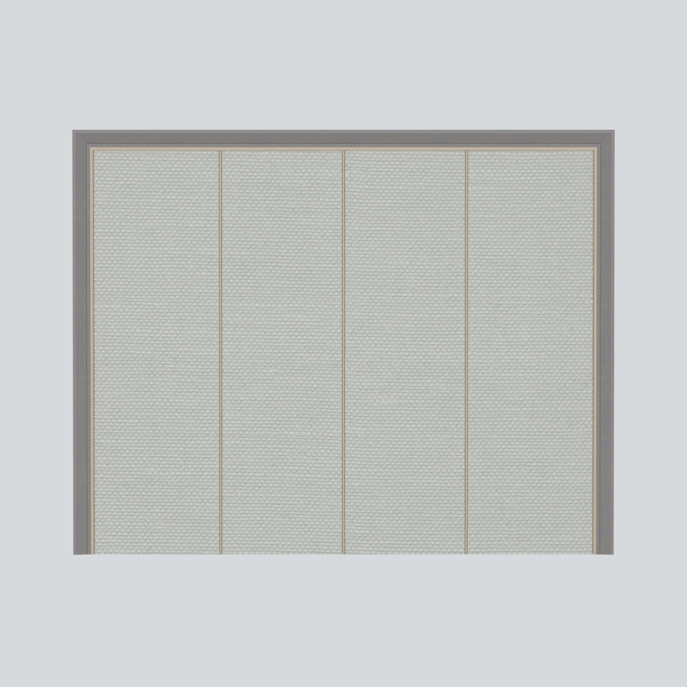 中式背景墙模型素材-中式灰色软包类布艺模型-三维家模型素材库