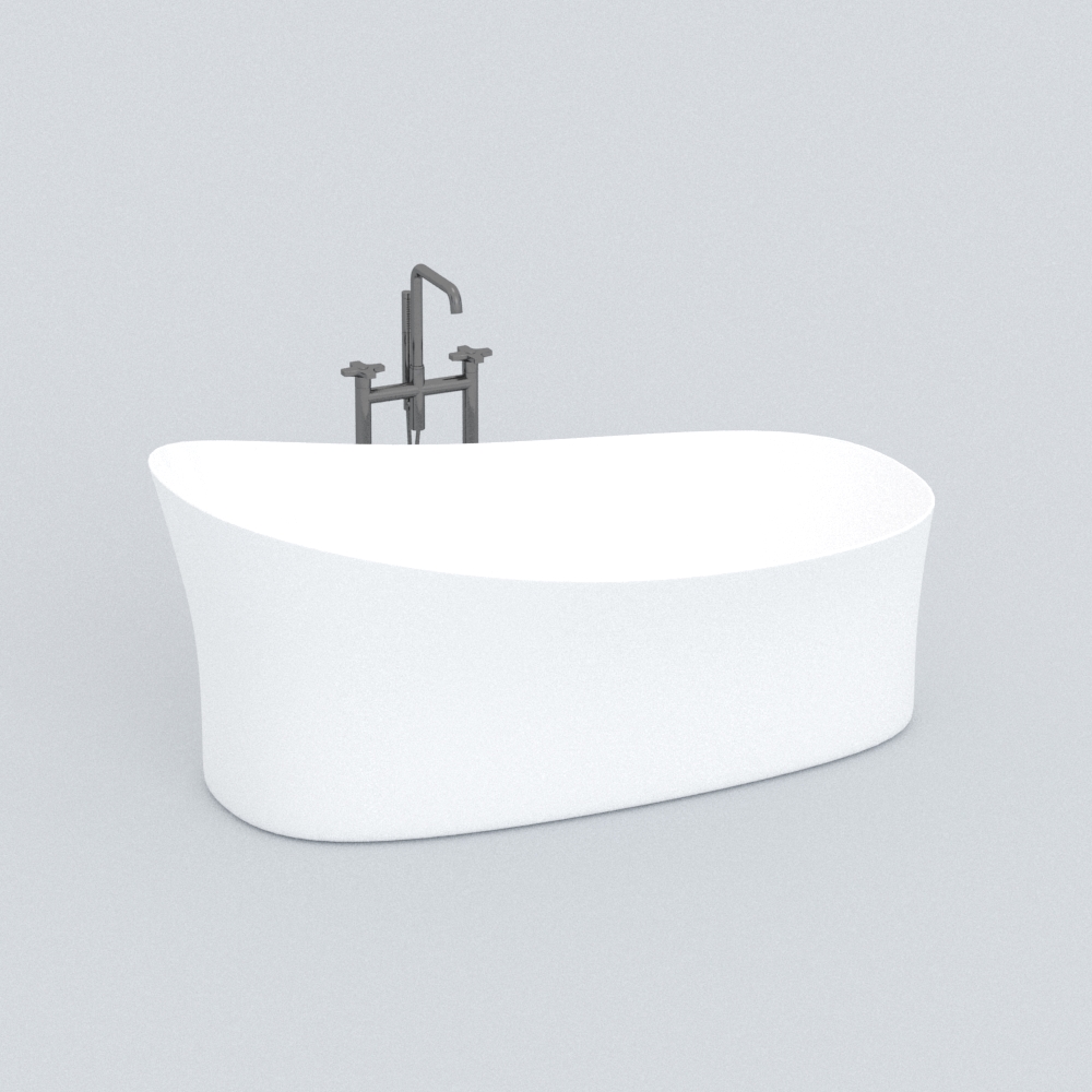 浴缸模型素材-陶瓷独立式云素材模型-三维家模型素材库