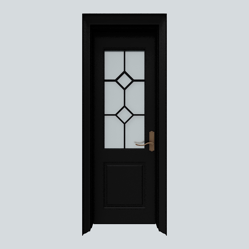 卫生间门模型素材-黑色复合烤漆模型-三维家模型素材库