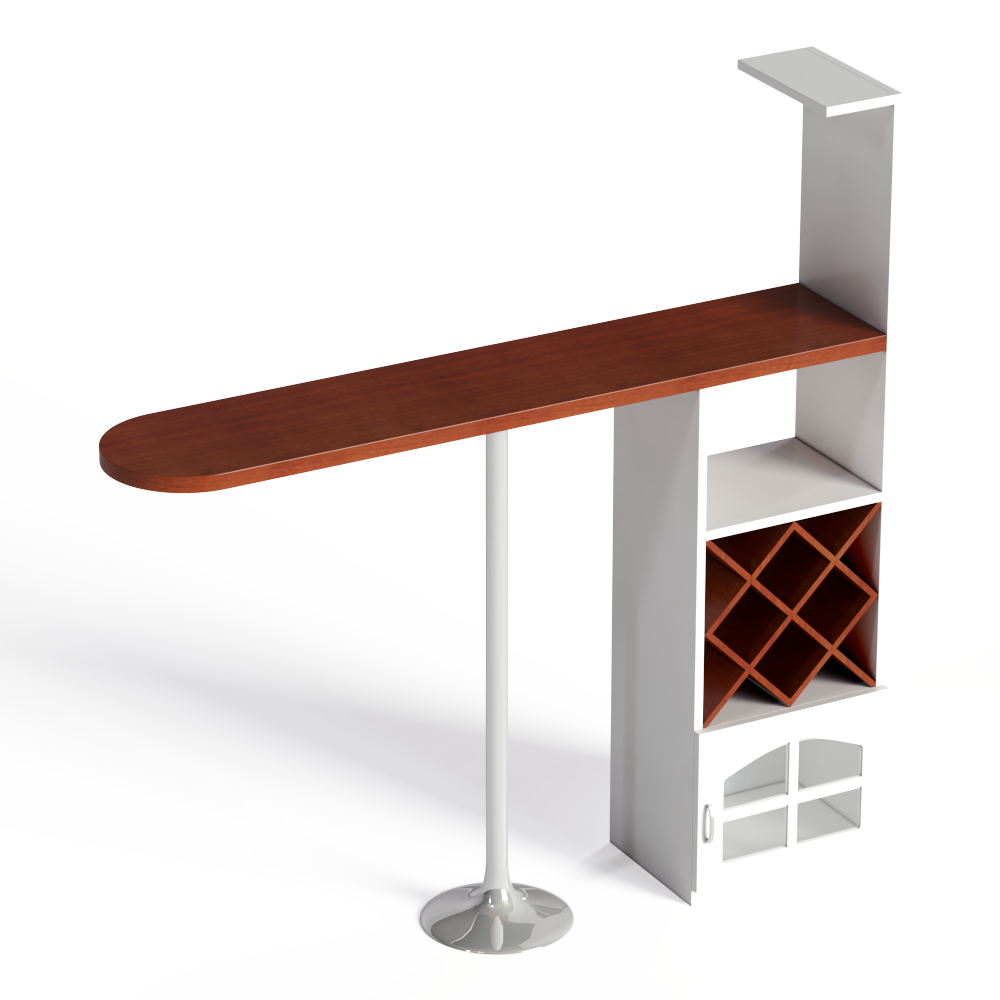 现代木艺圆弧吧台