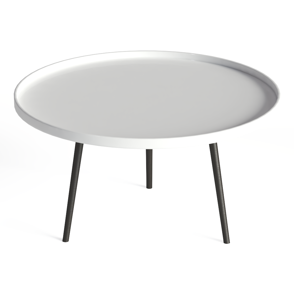 北欧风烤漆茶几模型素材-茶几白色北欧烤漆模型-三维家模型素材库