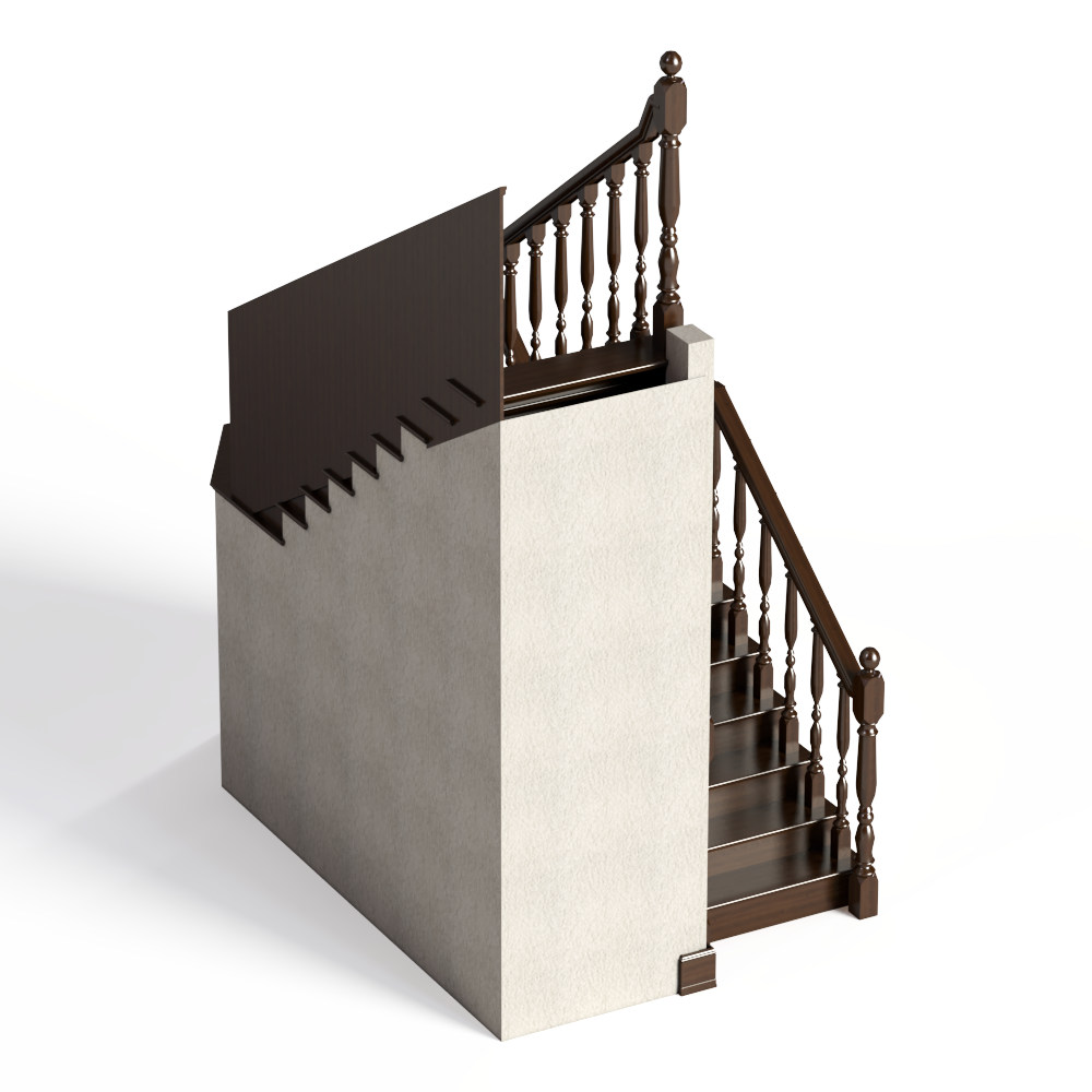 美式木艺转角楼梯