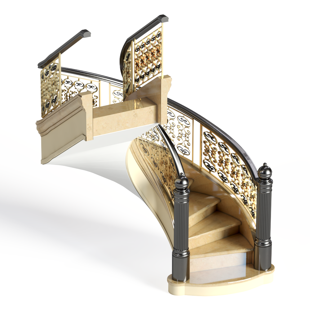 欧式大理石转角楼梯