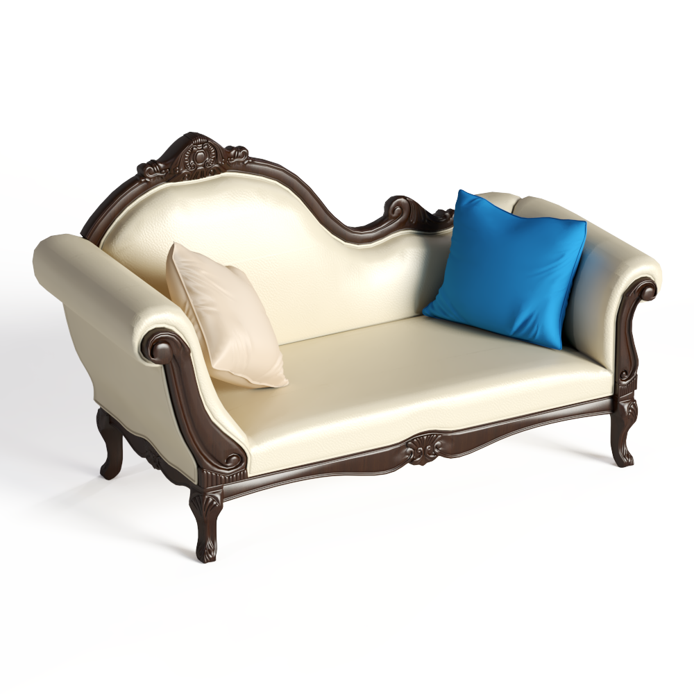 欧式实木雕花贵妃椅