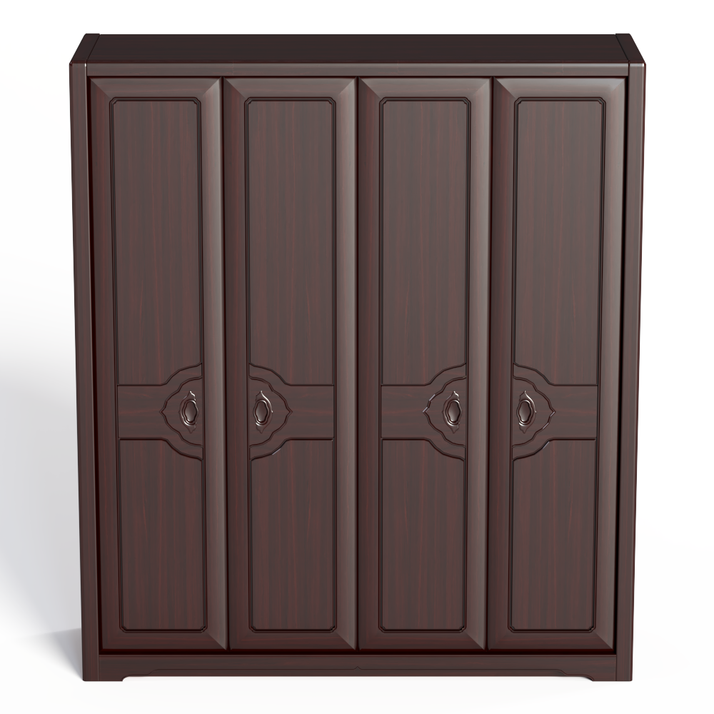 中式开门衣柜模型素材-实木云素材衣柜中式红色青岛一木模型-三维家