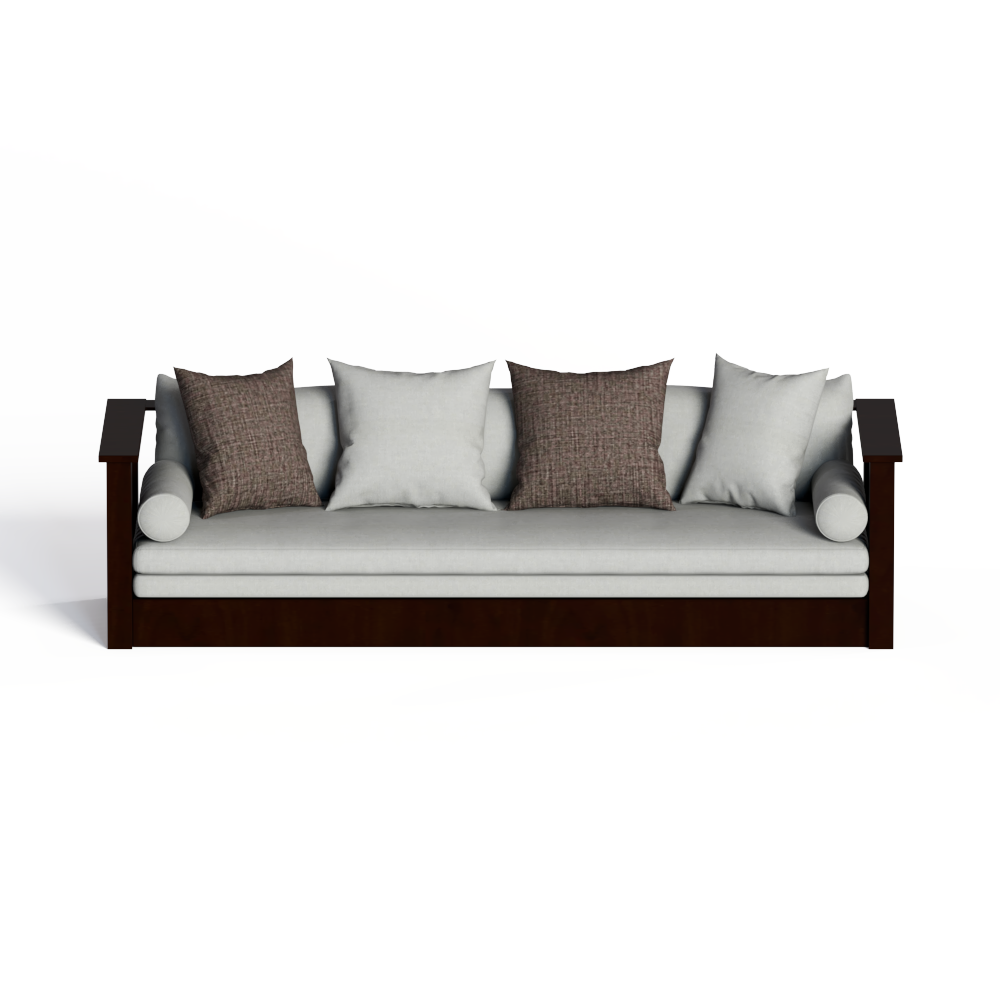 中式布艺多人沙发模型素材-中式灰色多人沙发布艺模型-三维家模型素材