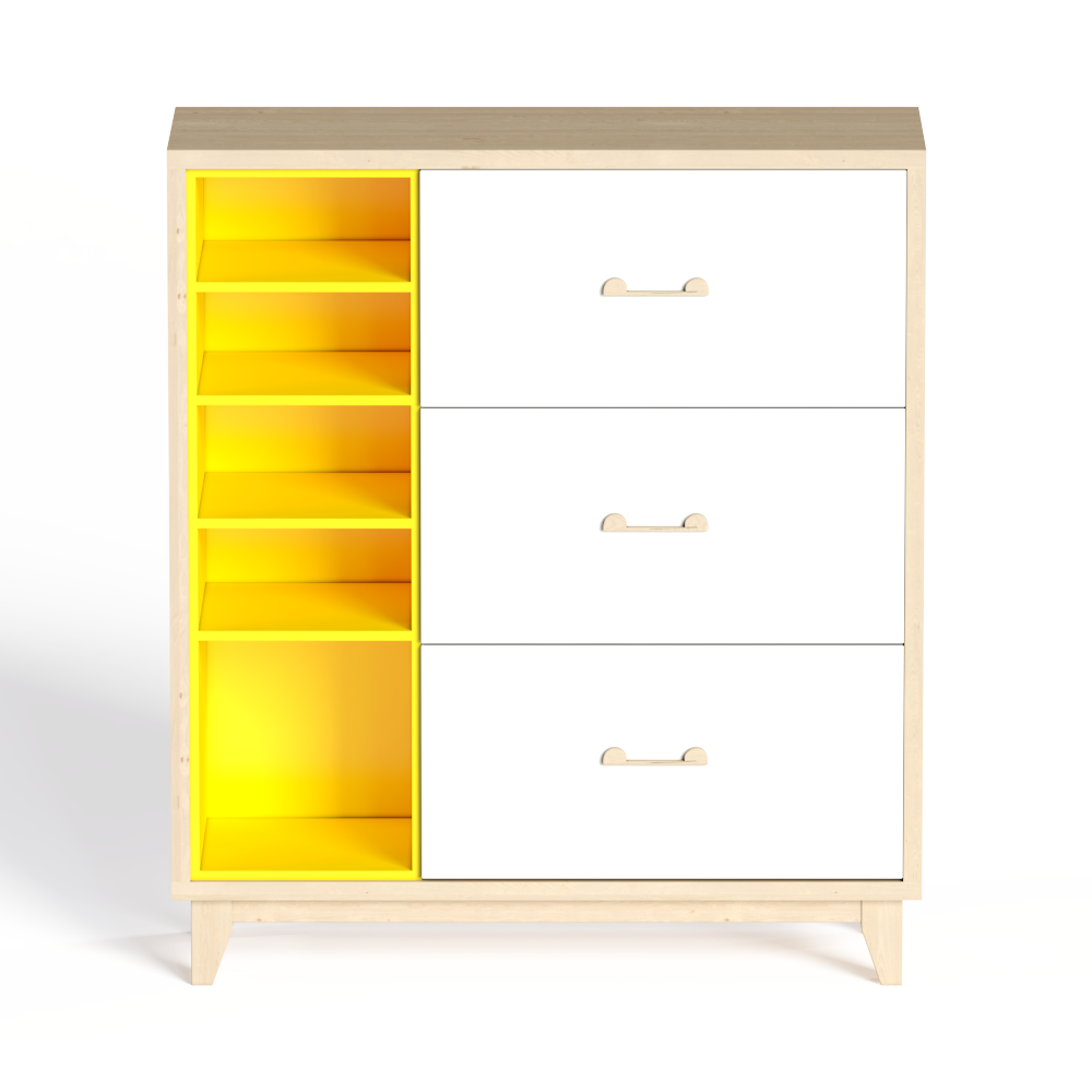 北欧风木艺边柜