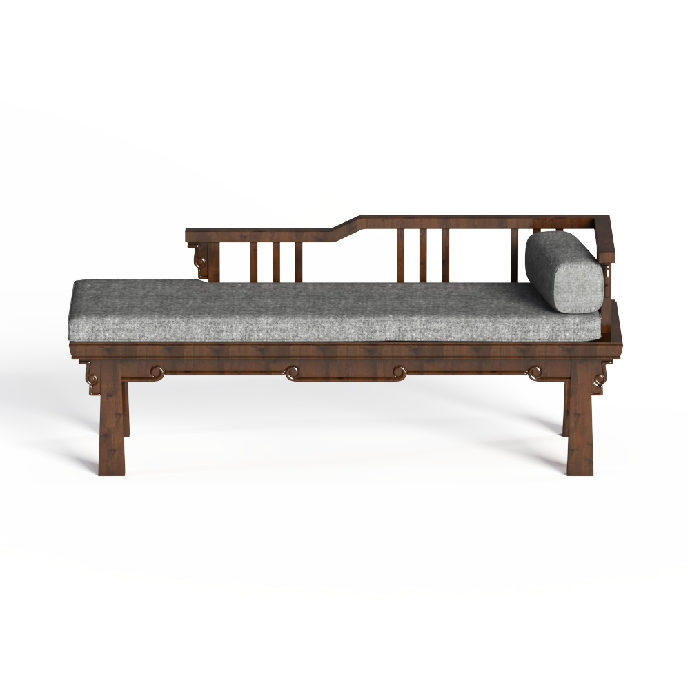 中式布艺贵妃椅