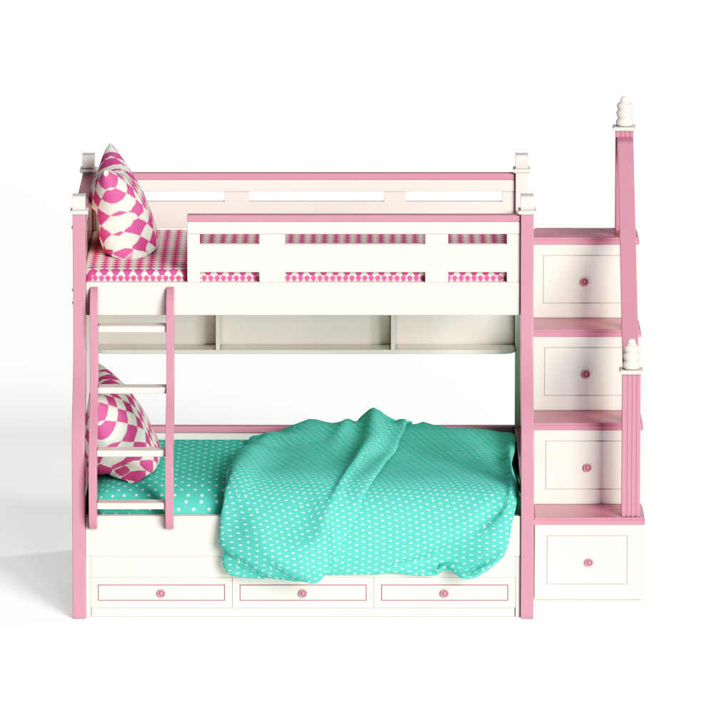 现代木艺儿童双层床