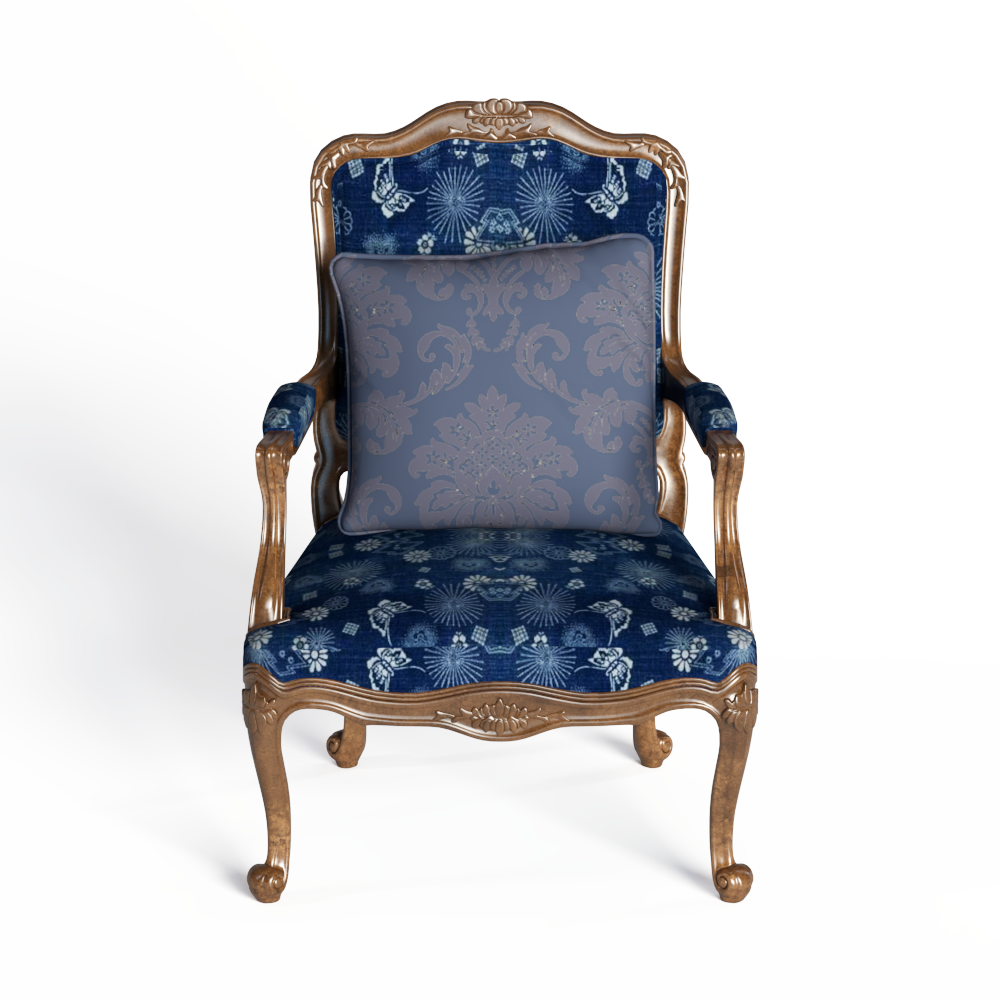 欧式布艺高背椅