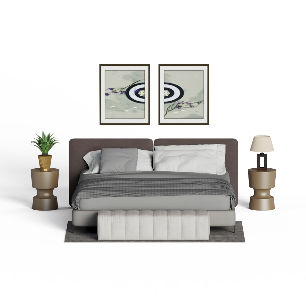 现代双人床组合