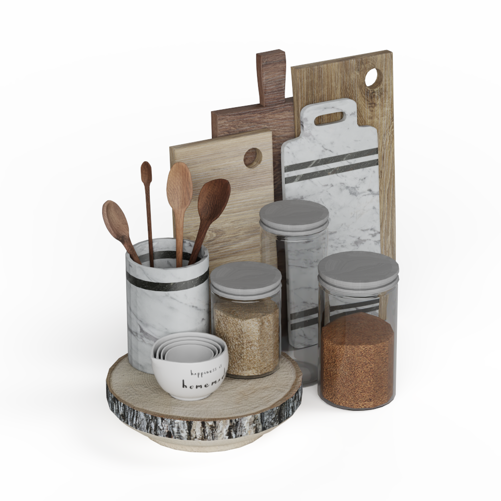 厨房用品模型素材-三维家模型素材库