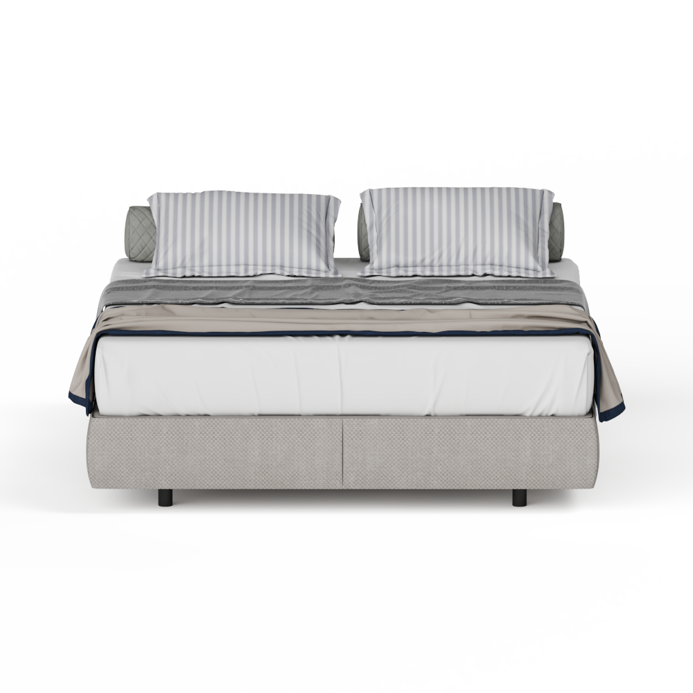 现代布艺双人床