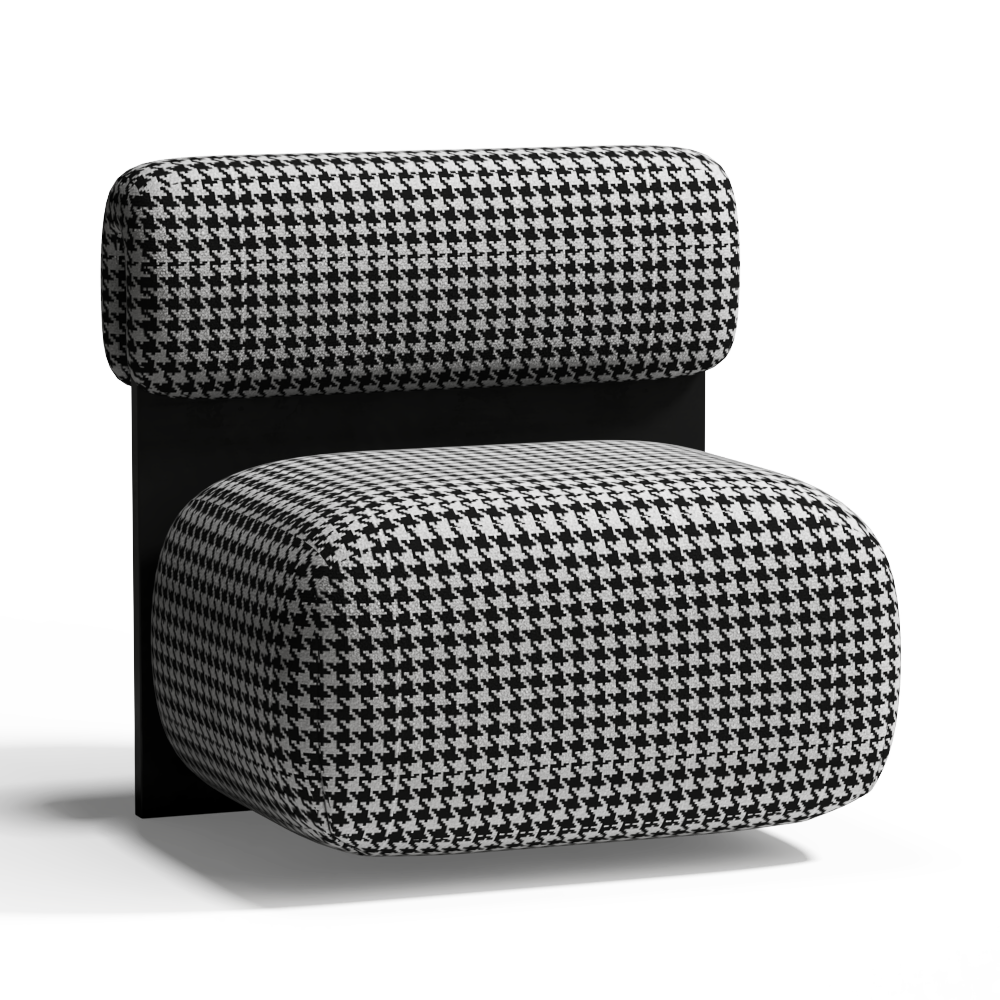 现代千鸟格布艺休闲沙发