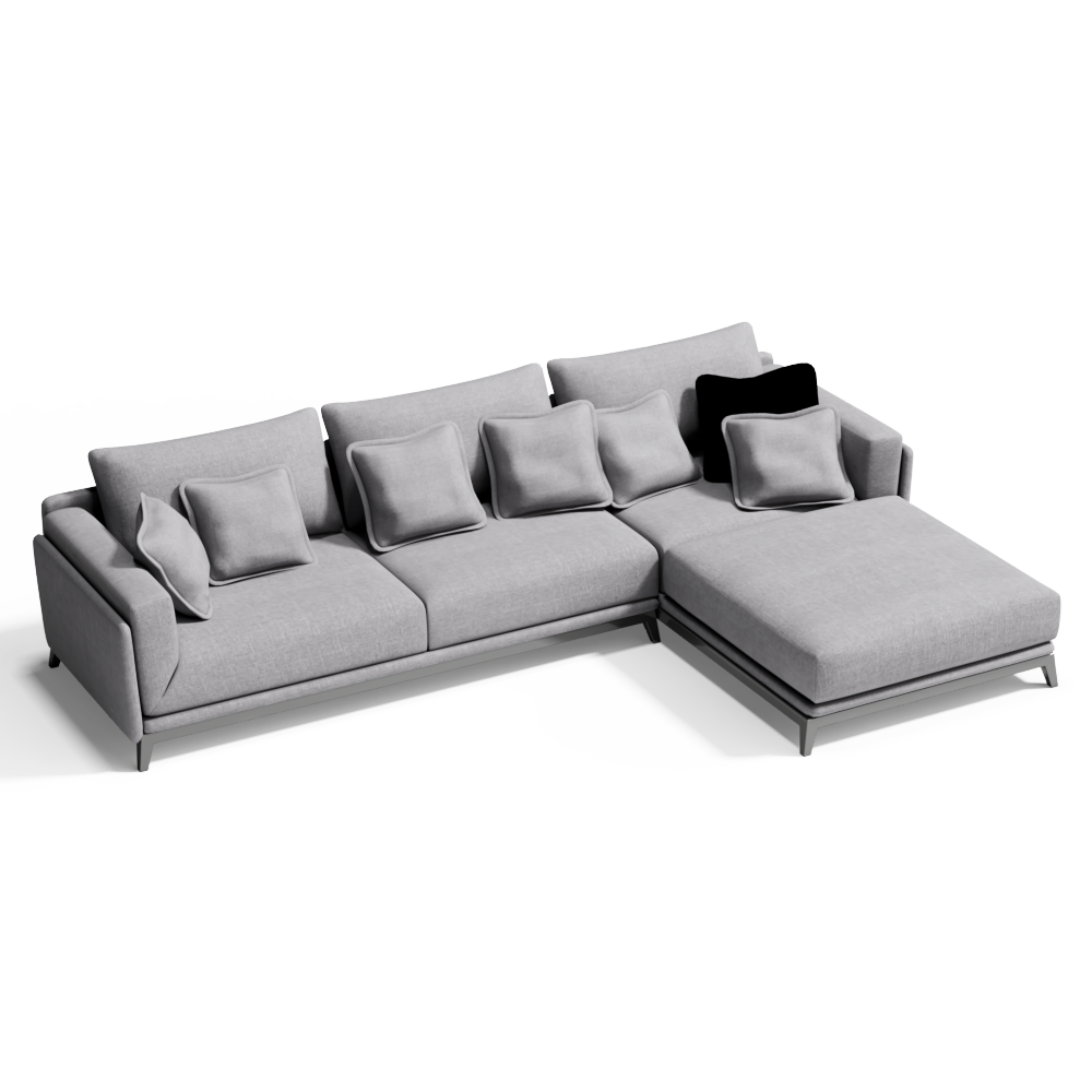 现代布艺转角沙发