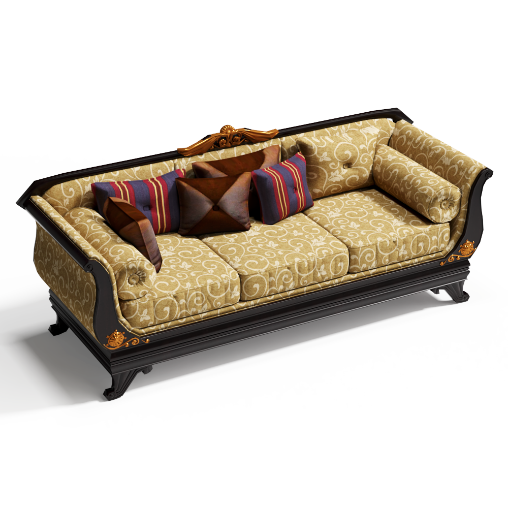 欧式布艺多人沙发