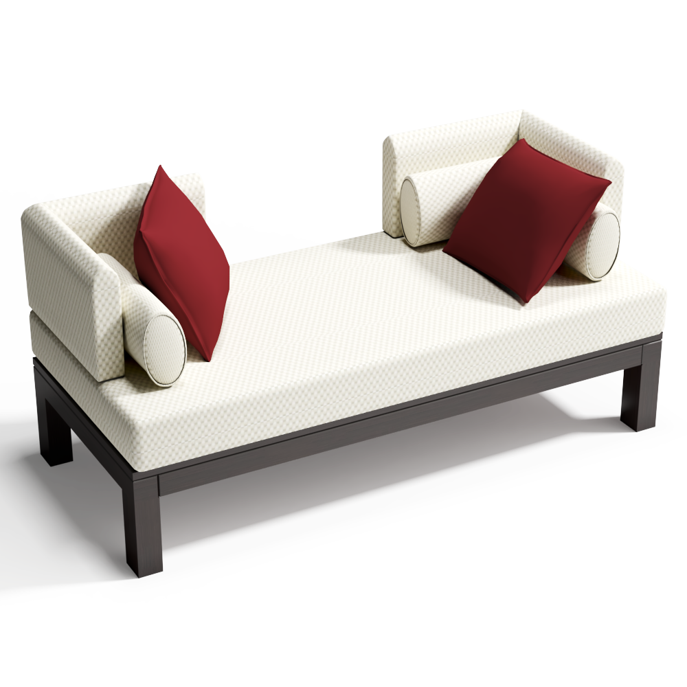 中式布艺贵妃椅