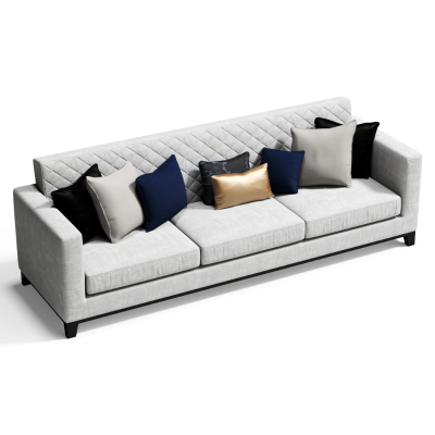 轻奢风布艺多人沙发