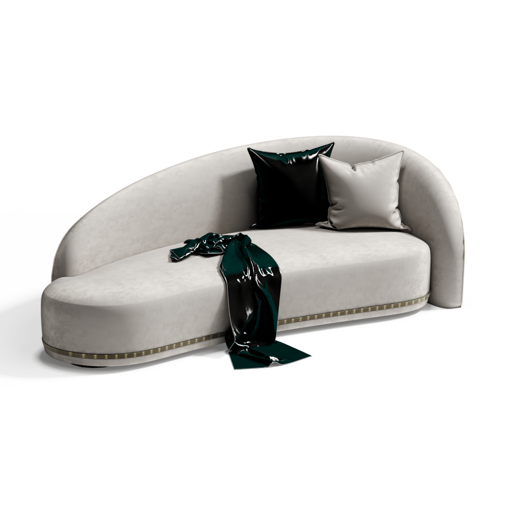 现代创意个性半圆布艺双人沙发