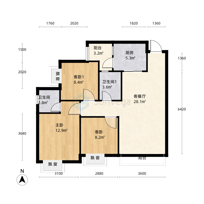 56m四川省 / 巴中市 江湾城 2室2厅1卫1厨 | 125.