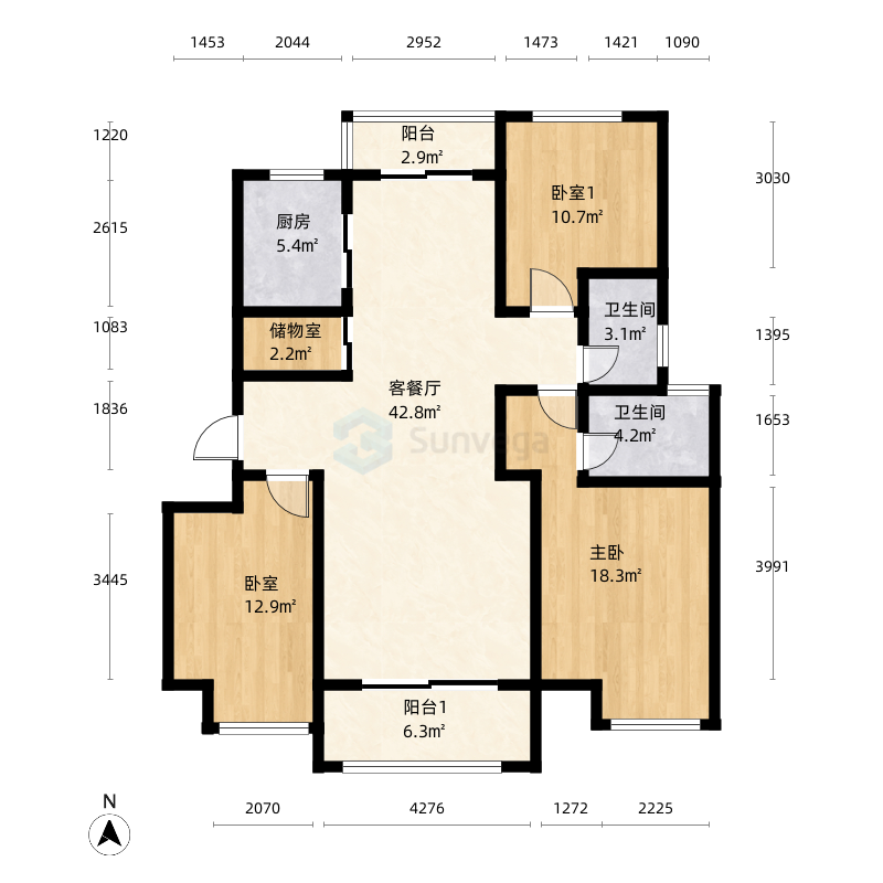 建业新城 0室1厅 | 106m河南省 / 濮阳市 3室2厅2卫1厨 | 134.