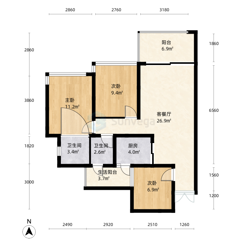 临江邸 3室2厅2卫1厨 | 87.0m四川省 / 眉山市 3室2厅2卫1厨 | 74.