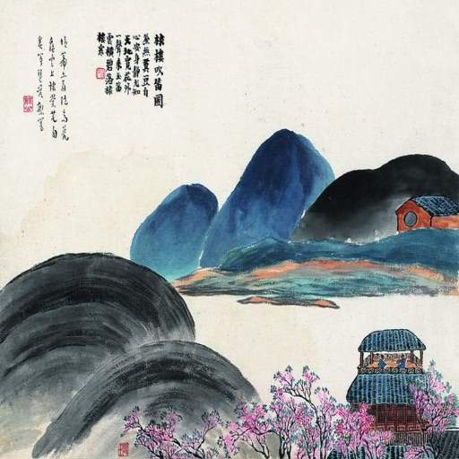 “橙舍的画”齐白石-棣楼吹笛图