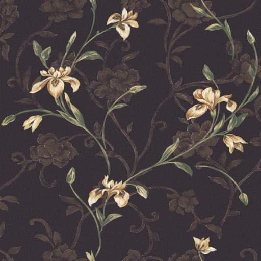 小花壁纸模型素材 欧式小花黑色云素材模型 三维家模型素材库