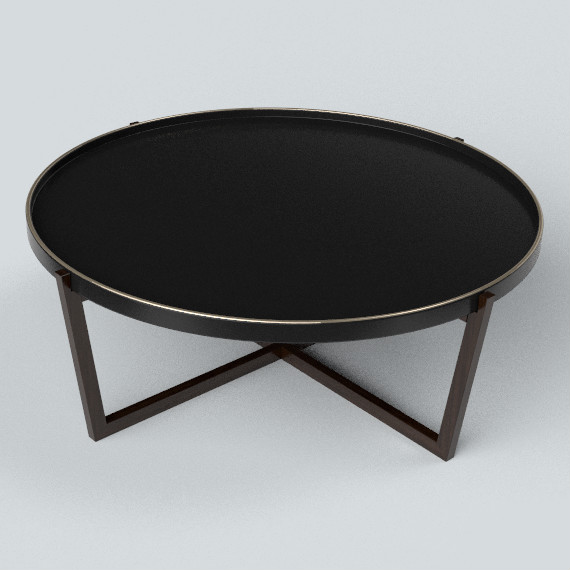 轻奢烤漆茶几模型素材-茶几黑色烤漆轻奢云素材模型-三维家模型素材库