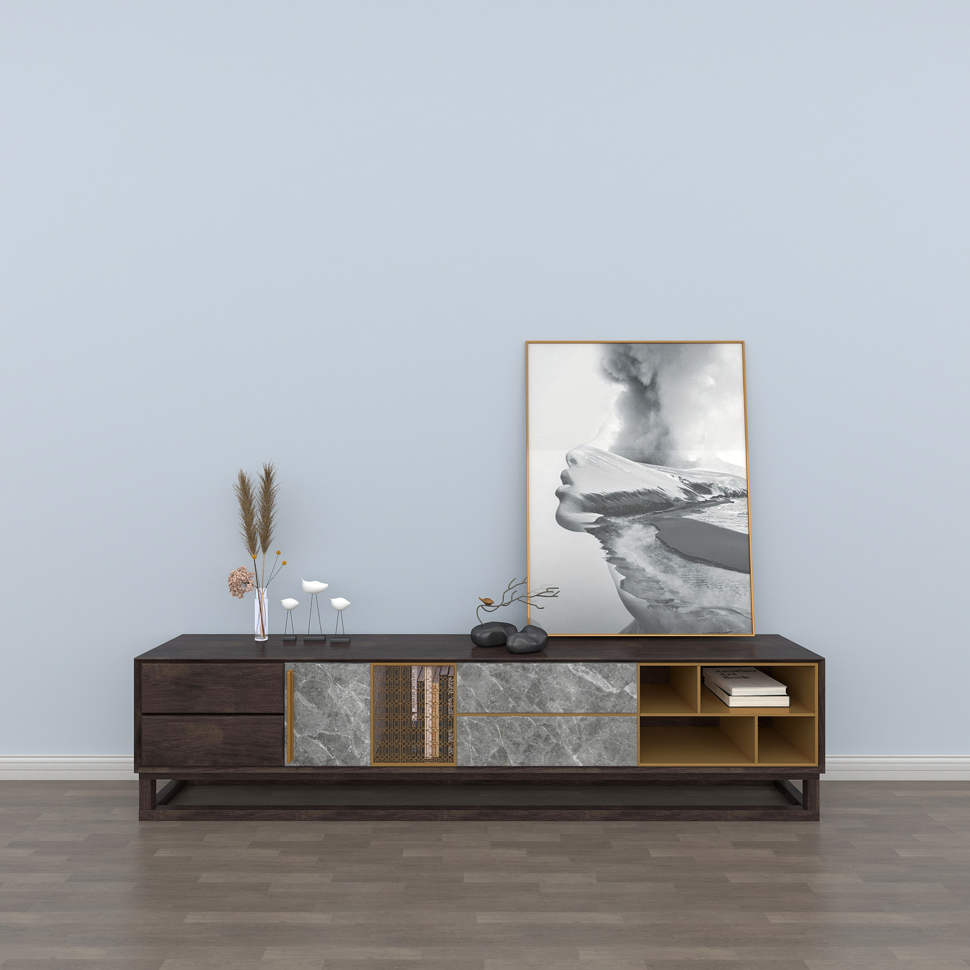 新中式电视柜组合