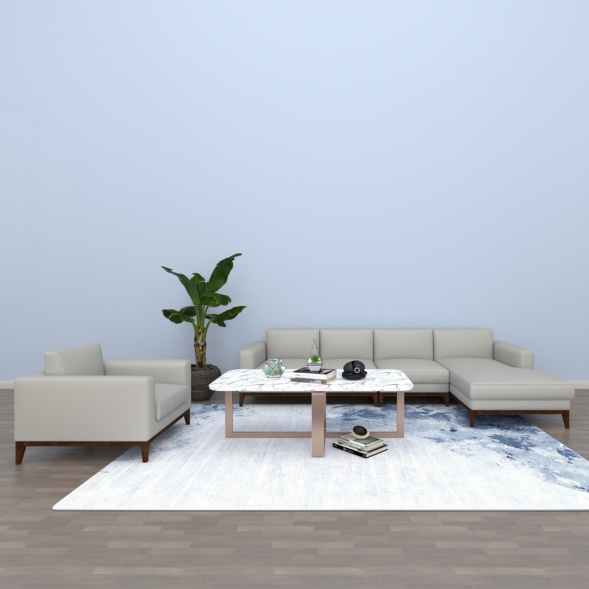 现代沙发组合-优梵艺术模型素材-现代客厅组合模型-三维家模型素材库