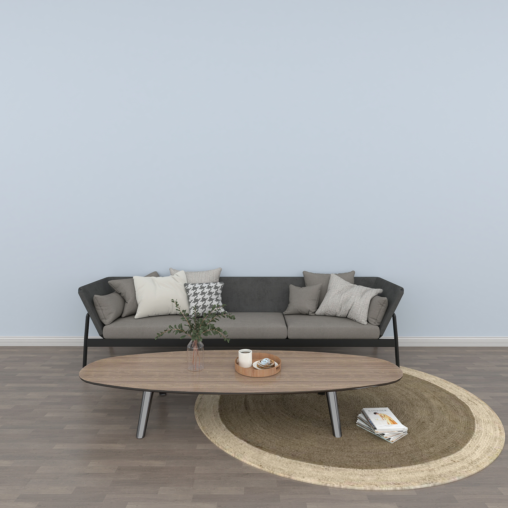 北欧沙发组合模型素材-客厅组合北欧模型-三维家模型素材库