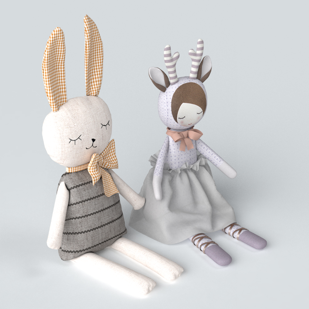 公仔模型素材-布艺模型-三维家模型素材库