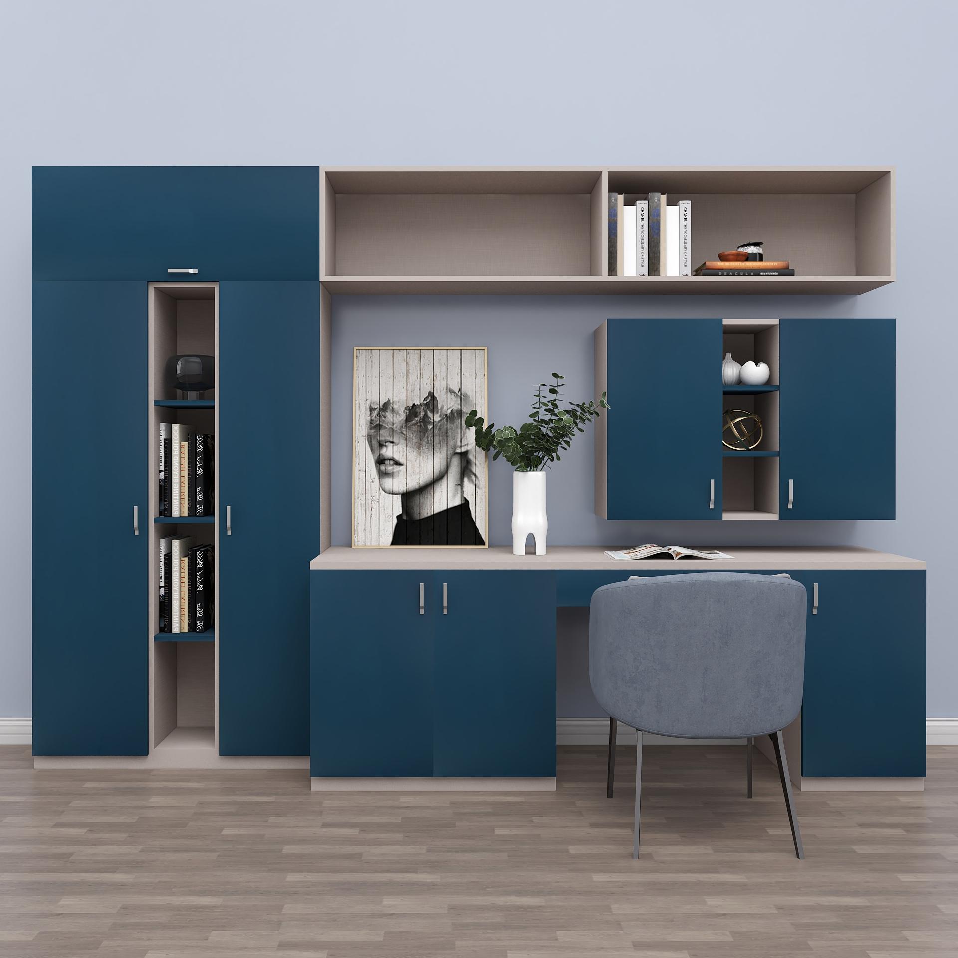 现代书柜组合-中海名