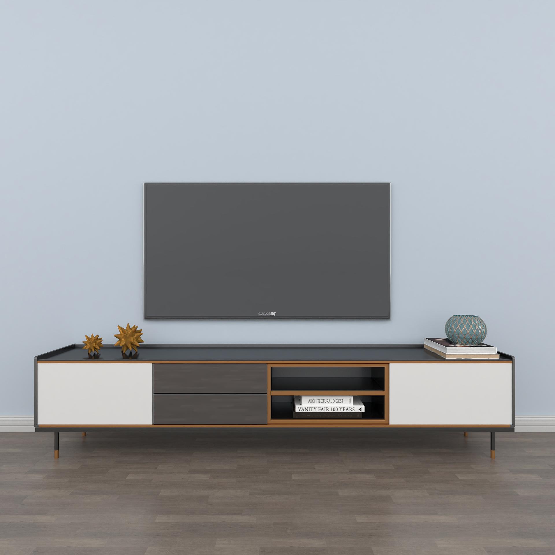 轻奢风电视柜组合模型素材-轻奢模型-三维家模型素材库