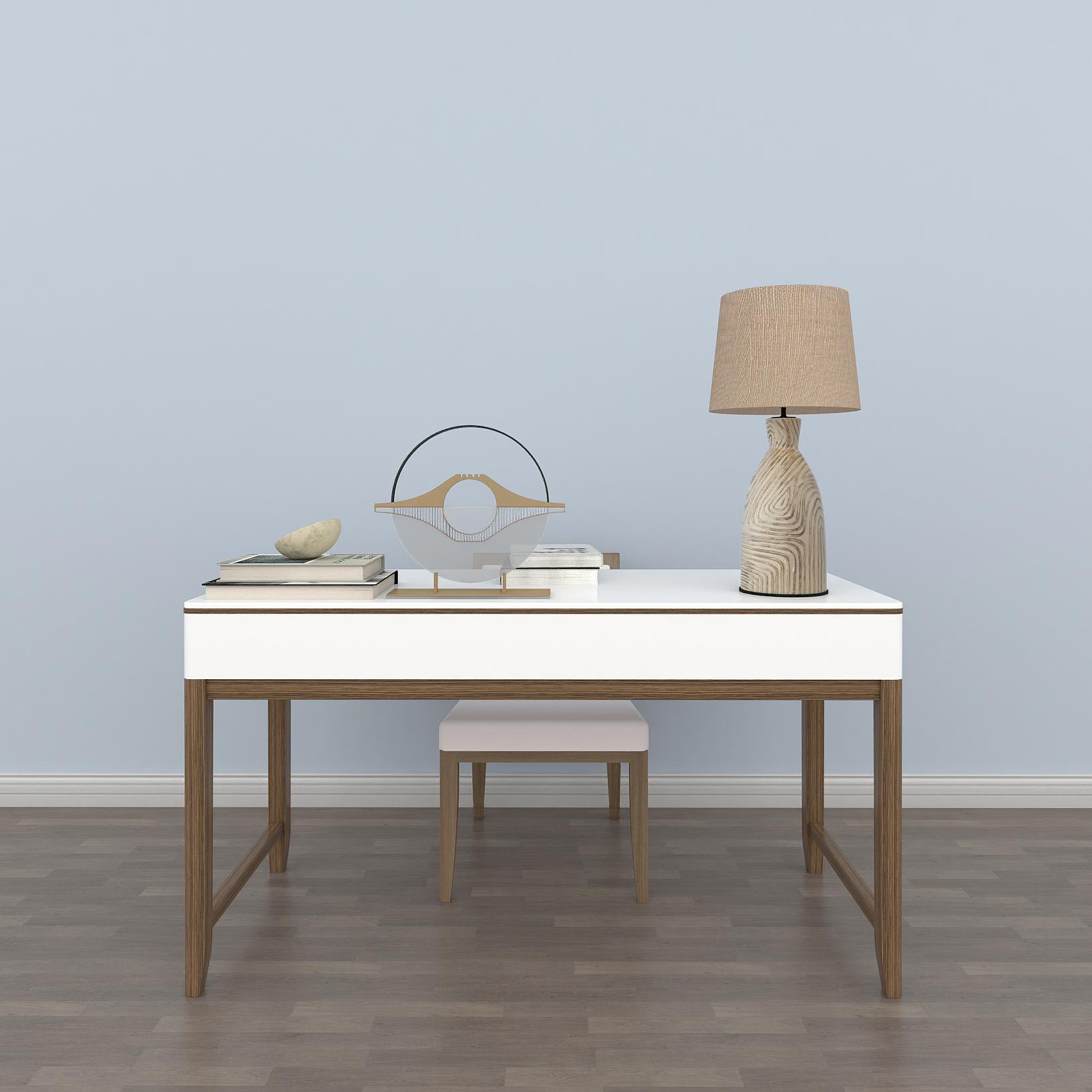 现代书桌组合模型素材-现代模型-三维家模型素材库