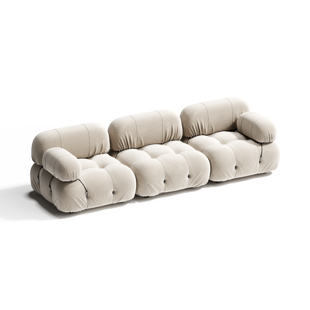 奶油风多人沙发