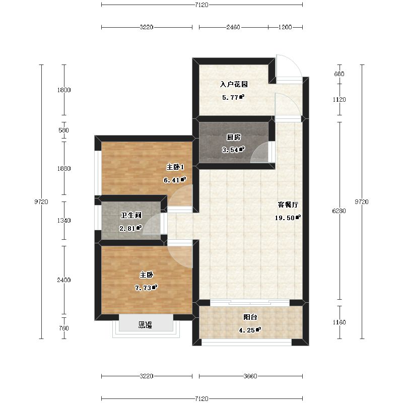 3室0厅2卫1厨131.0㎡户型图