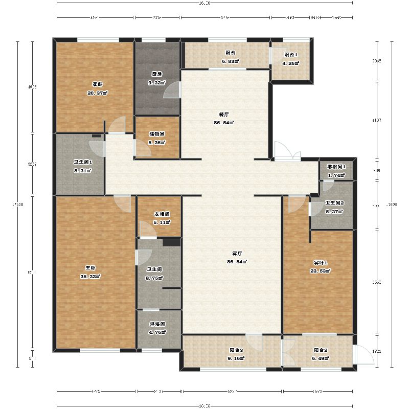 66m山东省 / 青岛市 远洋公馆 4室2厅1卫0厨 | 170.