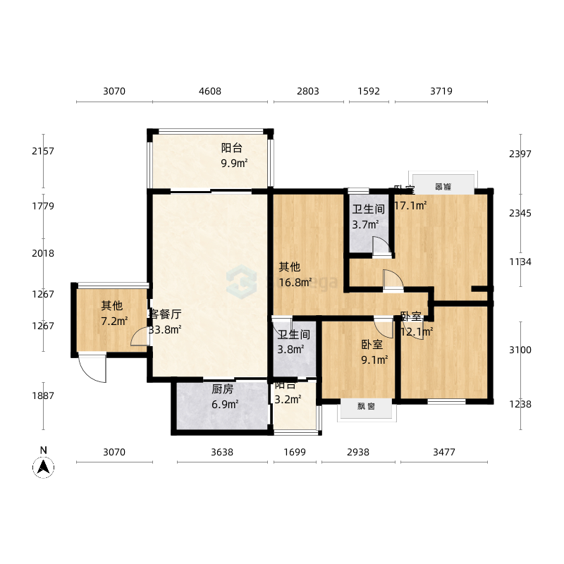 0m广东省 / 东莞市 山水雅居 3室2厅3卫1厨 | 153.