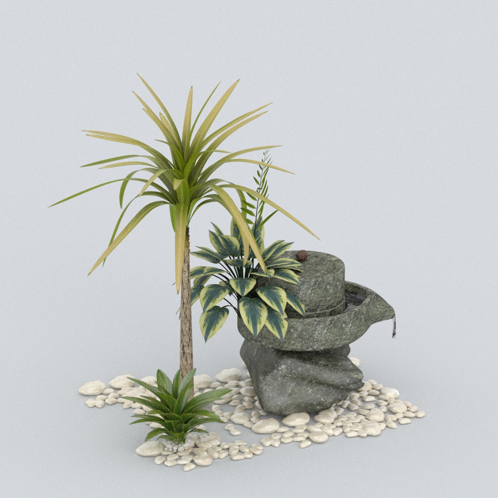 园艺小品模型素材-其它园艺小品现代 绿色模型-三维家模型素材库