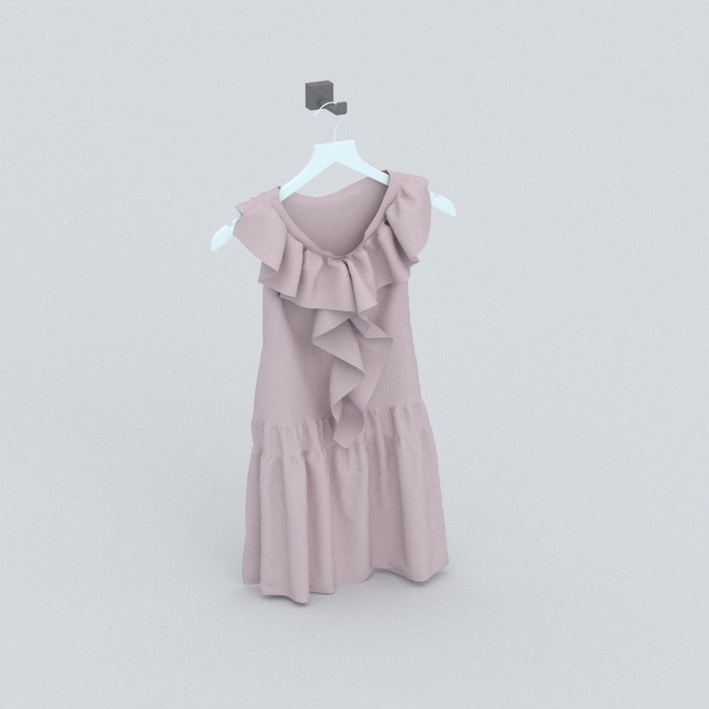 儿童服装模型素材-粉色童装模型-三维家模型素材库