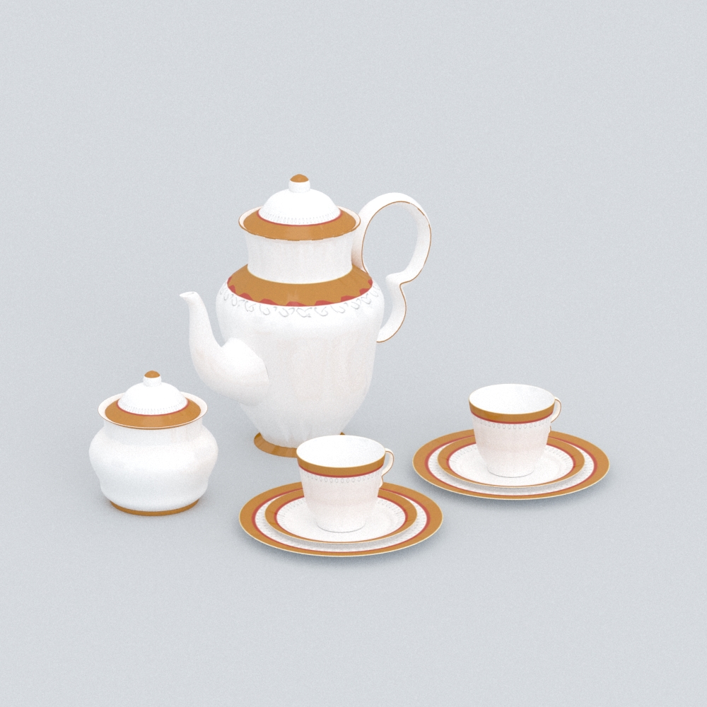 茶具模型素材-陶瓷茶具模型-三维家模型素材库