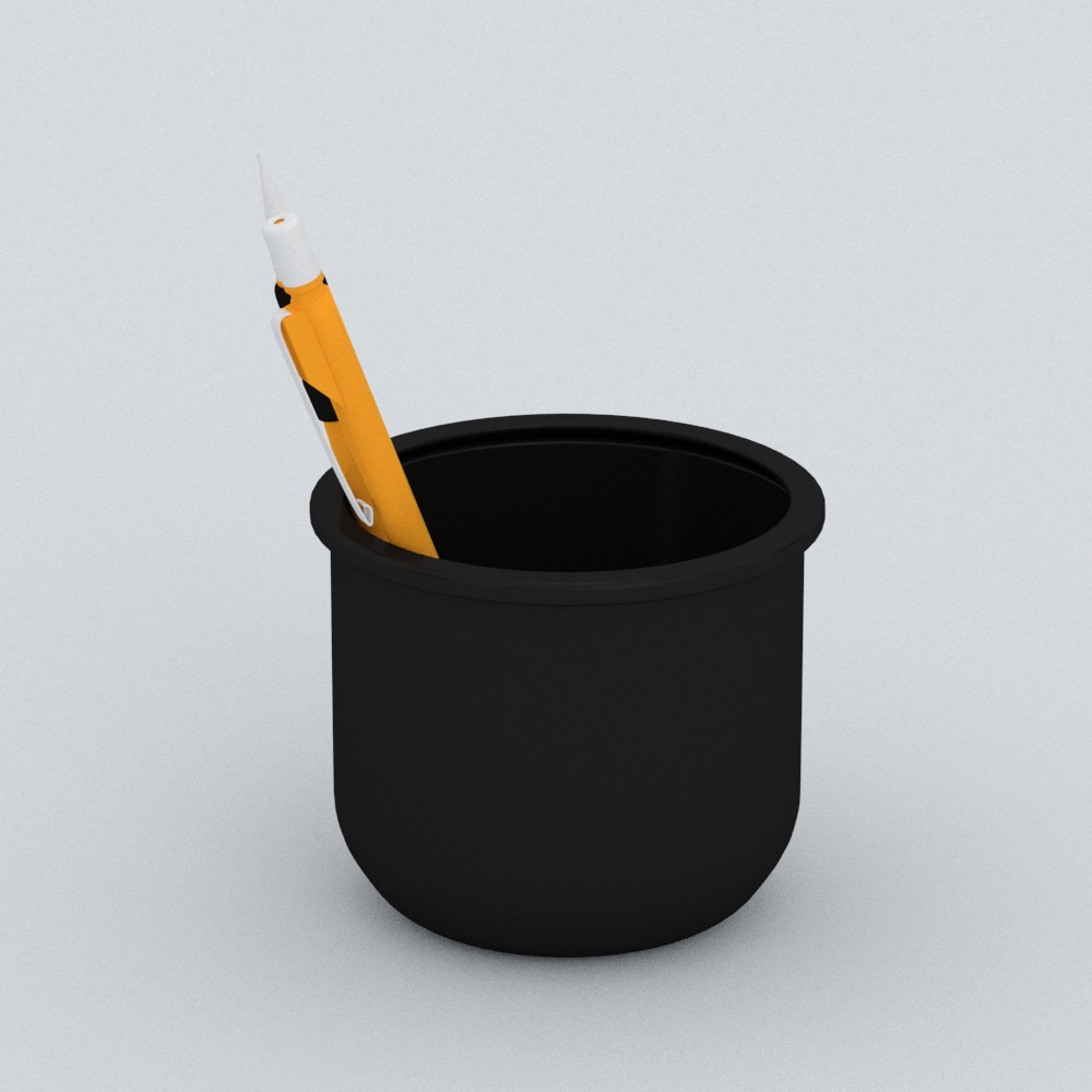 笔筒模型素材-办公文具模型-三维家模型素材库