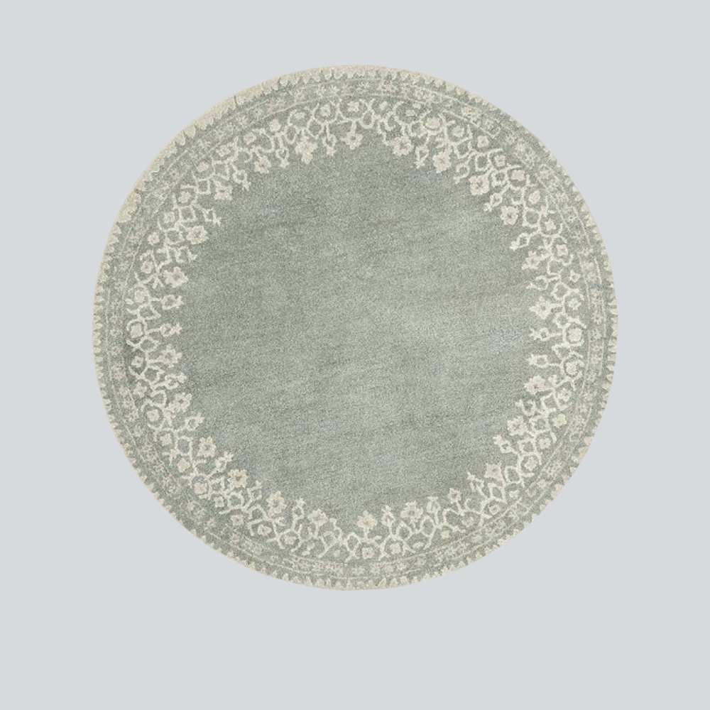 北欧风地毯模型素材-圆形 绿色北欧布艺模型-三维家模型素材库